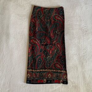 Vintage 70s Paisley Print Maxi Skirt